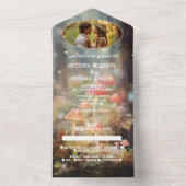 魅惑の森のトートゥールライト結婚ズ オールインワン招待状 (内側)