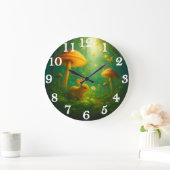 魅惑の森のバニーとキノコ ラージ壁時計 (ホーム)