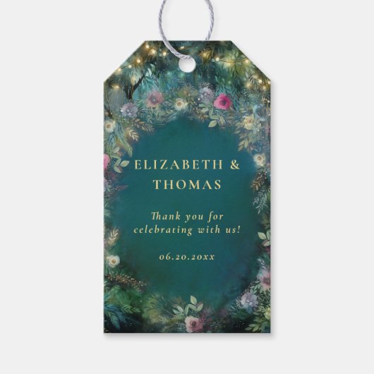 魅惑の森のバラ童話エレガントな結婚式 ギフトタグ (正面)