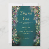 魅惑の森のバラ緑の魔法の甘い16 サンキューカード (正面)