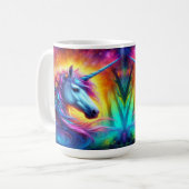 魅惑の森のユニコーンポートレート コーヒーマグカップ (正面左)