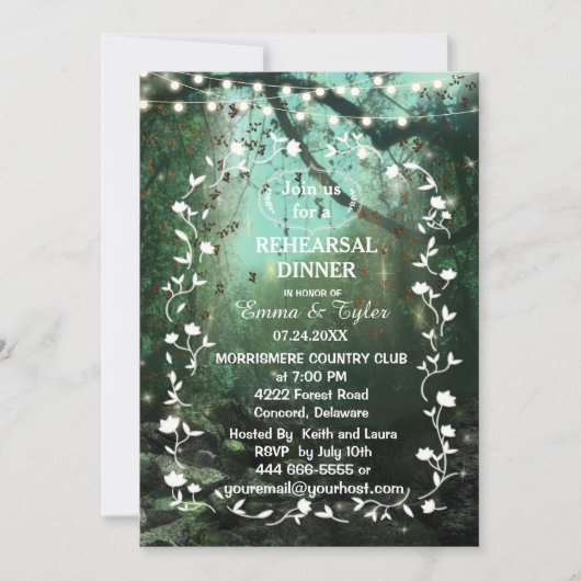 魅惑の森のライトリハ素朴ーサルディナー 招待状 (正面)