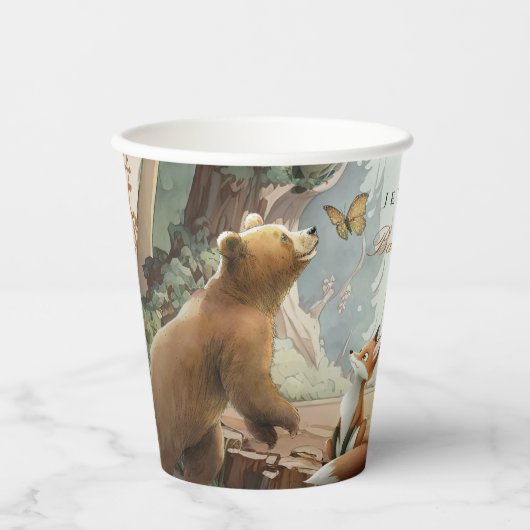 魅惑の森のラップのまわりにアートワーク赤ちゃんシャワー 紙コップ (正面)