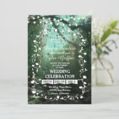 魅惑の森のランタン　素朴なウェディング招待状 招待状 (スタンド正面)