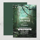 魅惑の森のランタン　素朴なブライダルシャワーの招待状 招待状 (正面/裏面)