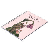 魅惑の森の中で可愛いピンクの白熊の妖精 ノートブック (左側)