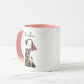 魅惑の森の中で可愛いピンクの白熊の妖精 マグカップ (正面左)