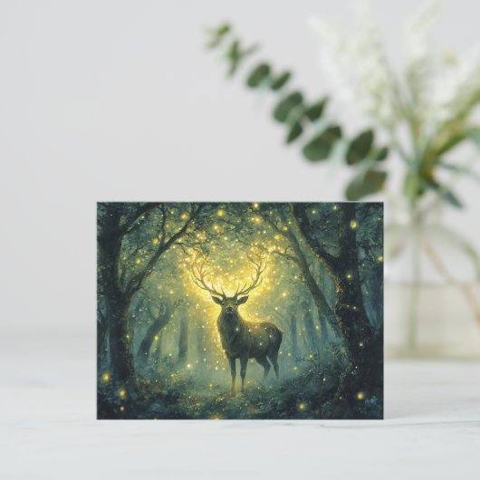 魅惑の森の中に立ち止まる ポストカード (スタンド正面)