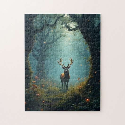 魅惑の森の中の鹿 ジグソーパズル (縦)