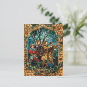 魅惑の森の中世の騎士 ポストカード (スタンド正面)