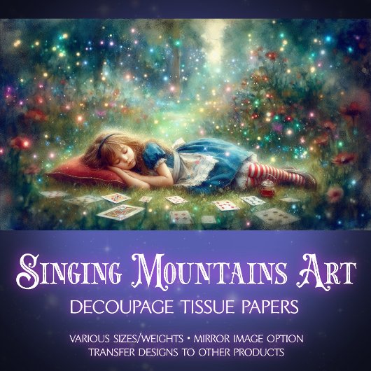 魅惑の森の切り離しの中で眠るアリス 薄葉紙