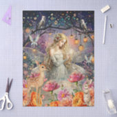 魅惑の森の動物と妖精のデコパージュペーパー 薄葉紙 (クラフト)