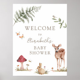 魅惑の森の動物の赤ちゃんシャワーへようこそ ポスター