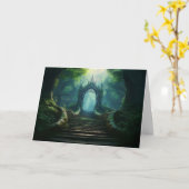 魅惑の森の古代の門への階段 カード (黄色い花)