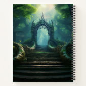 魅惑の森の古代の門への階段 ノートブック (裏面)
