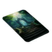 魅惑の森の古代の門への階段 マグネット (右側)