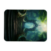 魅惑の森の古代の門への階段 マグネット (横)