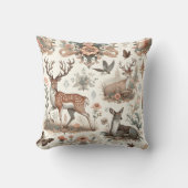 魅惑の森の囁き声：ビクトリアン野生生物 クッション (正面)