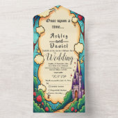 魅惑の森の城の森の森の妖精結婚物語 オールインワン招待状 (内側)