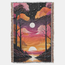 魅惑の森の夕日