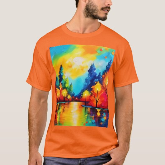 魅惑の森の夕日 Tシャツ (正面)