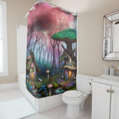 魅惑の森の夢の風景キノコファンタジー妖精 シャワーカーテン (インサイチュ)