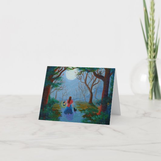 魅惑の森の女の子ブラックキャットクリエイションアーツ カード (正面)