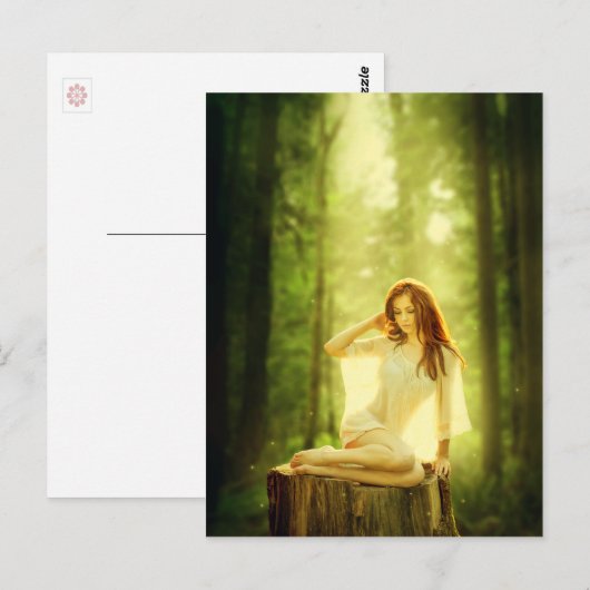 魅惑の森の女性 ポストカード (正面/裏面)