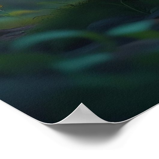 魅惑の森の妖精がコーヒーを飲む ポスター (角)