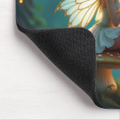 魅惑の森の妖精がコーヒーを飲む マウスパッド (コーナー)