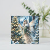 魅惑の森の妖精とクリスマスツリー シーズンカード (スタンド正面)