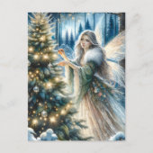 魅惑の森の妖精とクリスマスツリー シーズンポストカード (正面)