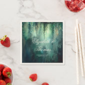 魅惑の森の妖精の光 ガーデンチックなウェディング スタンダードカクテルナプキン (インサイチュ)