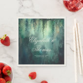 魅惑の森の妖精の光 ガーデンチックなウェディング スタンダードランチョンナプキン (インサイチュ)