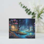 魅惑の森の妖精の園魔法の夢の風景 ポストカード (スタンド正面)