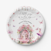 魅惑の森の妖精の花の庭ベビーシャワー ペーパープレート (正面)