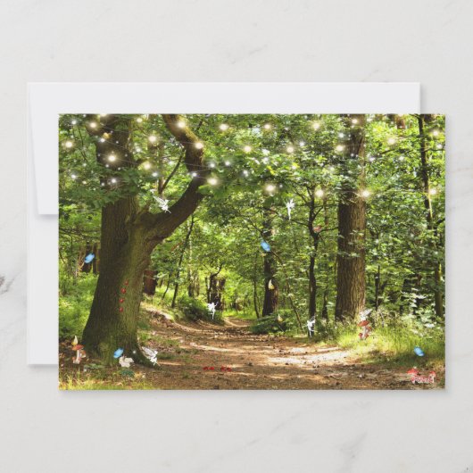 魅惑の森の妖精の蝶レディバグ 招待状 (正面)