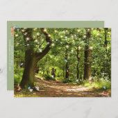 魅惑の森の妖精の蝶レディバグ 招待状 (正面/裏面)