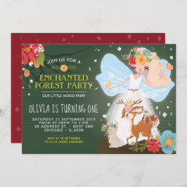 魅惑の森の妖精の誕生日パーティー 招待状
