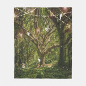 魅惑の森の妖精バニーキノコ フリースブランケット (正面)