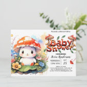 魅惑の森の小さなキノコの赤ちゃんシャワー 招待状 (スタンド正面)