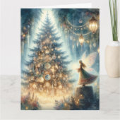 魅惑の森の小さなクリスマスの妖精 カード (正面)