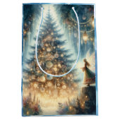 魅惑の森の小さなクリスマスの妖精 ミディアムペーパーバッグ (正面)