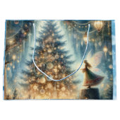 魅惑の森の小さなクリスマスの妖精 ラージペーパーバッグ (正面)