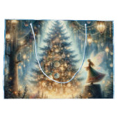 魅惑の森の小さなクリスマスの妖精 ラージペーパーバッグ (裏面)