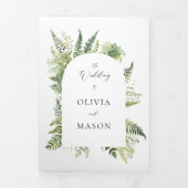 魅惑の森の山シダBoho Arch 結婚's 三つ折り招待状 (カバー)