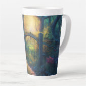 魅惑の森の庭 |デジタルアート カフェラテマグ (右アングル)