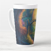 魅惑の森の庭 |デジタルアート カフェラテマグ (左アングル)