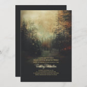 魅惑の森の弦のライトツリー結婚ズ 招待状 (正面/裏面)