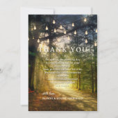 魅惑の森の文字列のラ結婚イトの写真 サンキューカード (正面)